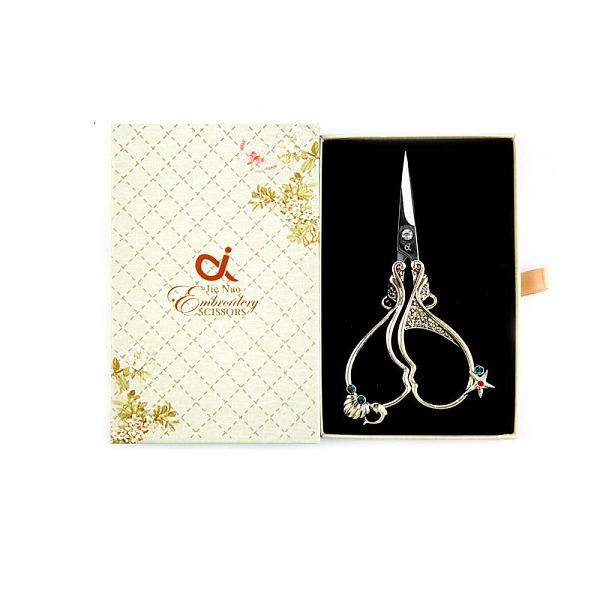 

PandaHall Stainless Steel Scissors, Embroidery Scissors, Sewing Scissors, with Zinc Alloy with Rhinestone Handle, Starfish & Dolphin...