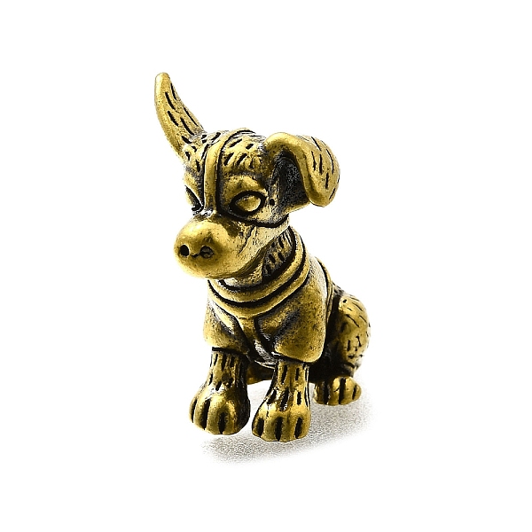 Brass Dog Figurine Statue for Living Room Table Home Decoration