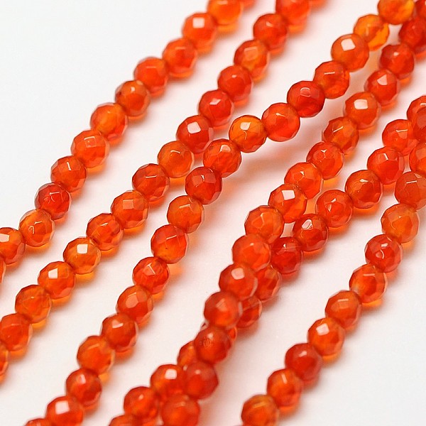 

PandaHall Natural Agate Beads Strands, Faceted Round, Dyed, Orange Red, 2mm, Hole: 0.8mm, about 190pcs/strand, 16 inch Natural Agate Round...