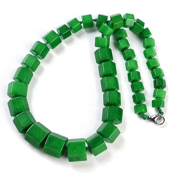 Collares De Cuentas Con Prismas Hexagonales Y Jade De Malasia Teñidos Y Naturales Para Mujeres Y Hombres