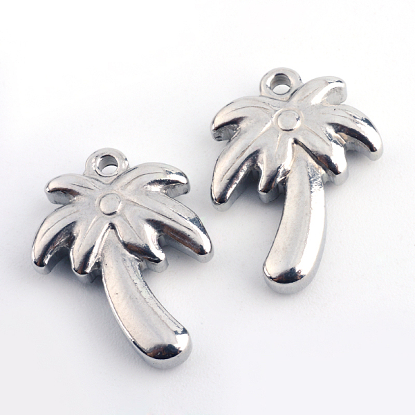 

PandaHall 201 Stainless Steel Palm Tree Pendants, Stainless Steel Color, 18x13.5x4mm, Hole: 1.5mm 201 Stainless Steel Tree