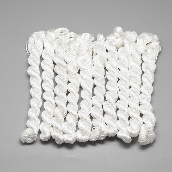 

PandaHall Braided Polyester Cords, White, 1mm, about 28.43 yards(26m)/bundle, 10 bundles/bag Polyester White