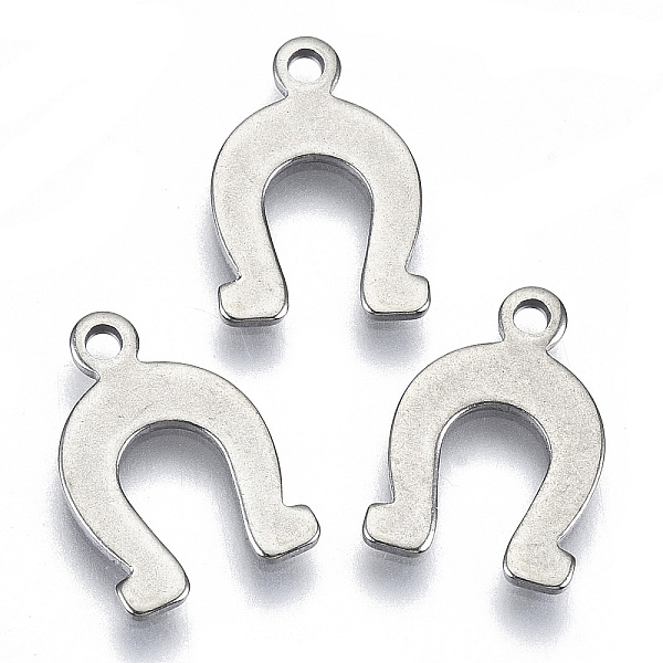 

PandaHall 201 Stainless Steel Charms, Laser Cut, Horseshoe, Stainless Steel Color, 14x9x0.7mm, Hole: 1.4mm 201 Stainless Steel Others