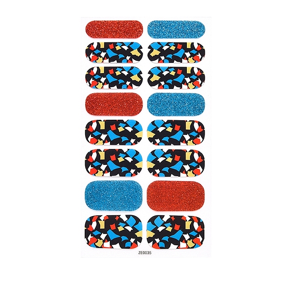 

PandaHall Nail Art Full Cover Nail Art Wrap, Glitter Powder Nail Strips, Self-Adhesive, for Women Girls DIY Nail Art Decoration, Colorful...