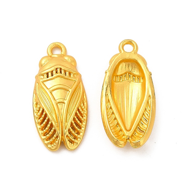 

PandaHall Rack Plating Alloy Pendants, Lead Free & Cadmium Free & Nickel Free, Cicada Charm, Matte Gold Color, 22.5x10.5x3.3mm, Hole: 1.7mm...