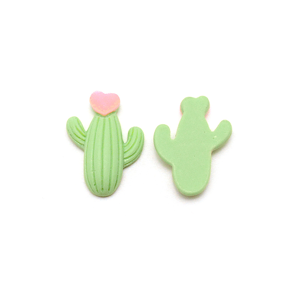 

PandaHall Opaque Resin Cabochons, Frosted, Cactus with Heart, Green Yellow, 25x18x6.5mm Resin Cactus