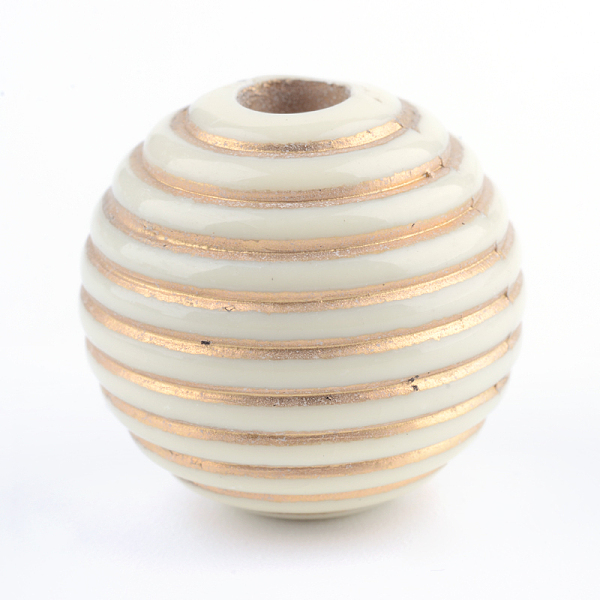 

PandaHall Round Plating Acrylic Beads, Golden Metal Enlaced, Beige, 19x19.5mm, Hole: 5mm, about 124pcs/500g Acrylic Round Yellow