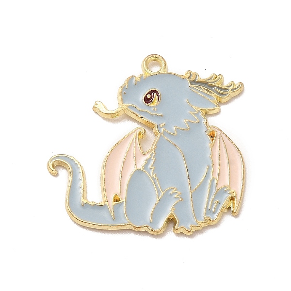 

PandaHall Alloy Enamel Pendants, Light Gold, Pterosaur Charm, Light Blue, 29.5x32x1.5mm, Hole: 2mm Alloy+Enamel Dragon
