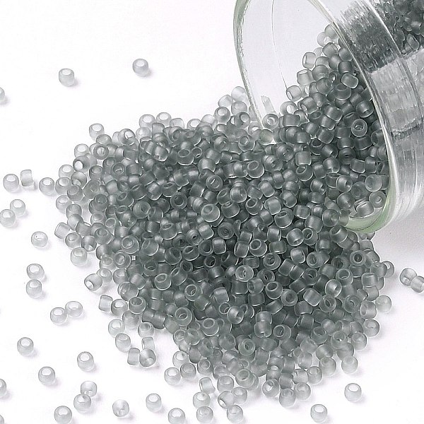 

PandaHall TOHO Round Seed Beads, Japanese Seed Beads, (9F) Transparent Frost Light Gray, 15/0, 1.5mm, Hole: 0.7mm, about 3000pcs/10g Glass...