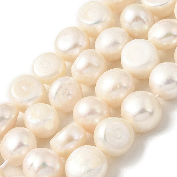 

PandaHall Natural Cultured Freshwater Pearl Beads Strands, Two Sides Polished, Floral White, 9~10mm, Hole: 0.5mm, about 20pcs/strand, 6.69''...