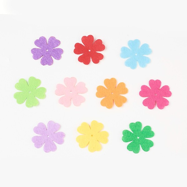 

PandaHall Clover Non Woven Fabric Embroidery Needle Felt for DIY Crafts, Mixed Color, 35x35x0.8mm, Hole: 2mm, about 40pcs/bag Cloth..., Multicolor