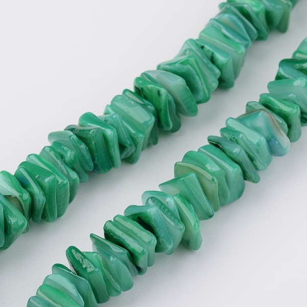 

PandaHall Natural Shell Bead Strands, Dyed, Square Heishi Beads, Sea Green, 8x8x1~5mm, Hole: 1mm, about 200pcs/strand, 15.7 inch Other Sea...