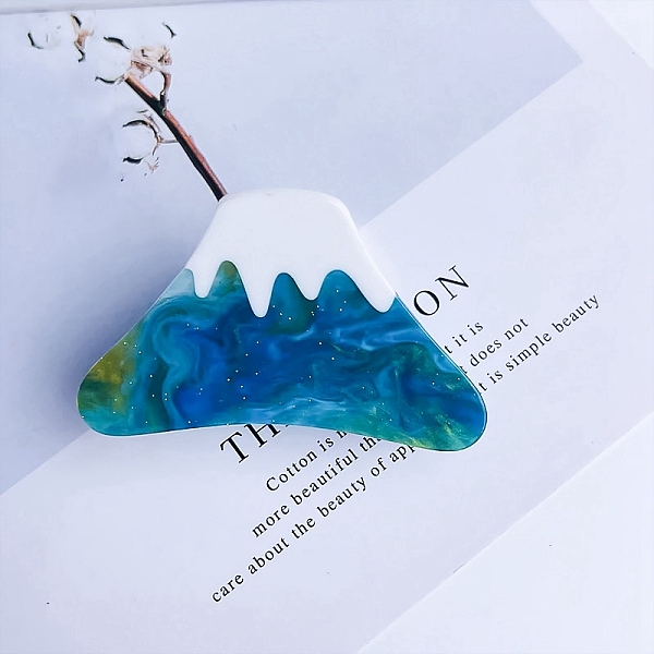 

PandaHall Snow Mountain Acrylic Claw Hair Clips, for Women Girls, Deep Sky Blue, 35x60mm Acrylic Mountain