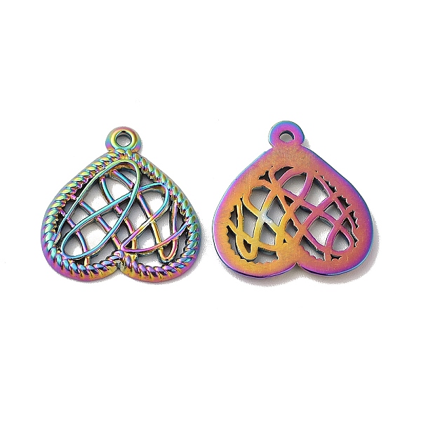

PandaHall Ion Plating(IP) 304 Stainless Steel Pendants, Hollow Heart Charm, Rainbow Color, 18.5x18x1.5mm, Hole: 1.2mm 304 Stainless Steel...