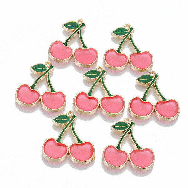

PandaHall Transparent Epoxy Resin Pendants, with Alloy Findings and Enamel, Cadmium Free & Lead Free, Cherry, Light Gold, Light Coral..., Red