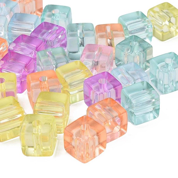 

PandaHall Transparent Acrylic Beads, Cube, Mixed Color, 14x14x14mm, Hole: 3.5mm, about 170pcs/500g Acrylic Cube Multicolor