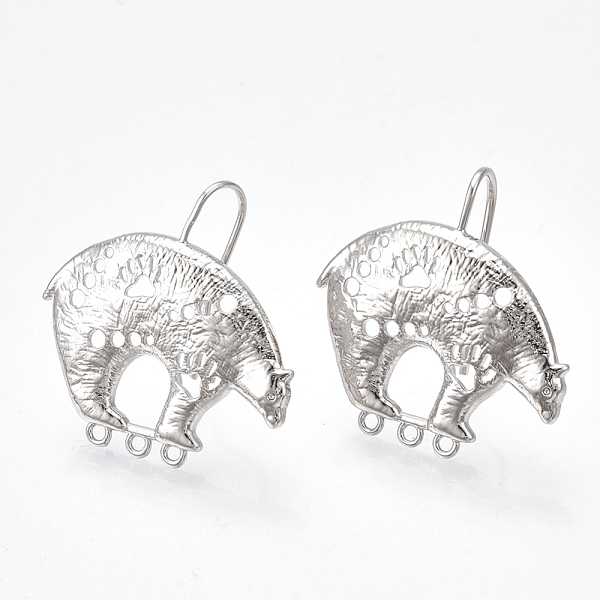 

PandaHall Brass Earring Hooks, with Vertical Loop, Bear, Nickel Free, Real Platinum Plated, 30x30mm, Hole: 1.4mm, 18 Gauge, Pin: 1mm Brass