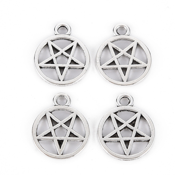 

PandaHall Tibetan Style Alloy Pendants, Lead Free & Cadmium Free, Star, Antique Silver, 16x13x1mm, Hole: 1.8mm, about 830pcs/500g Alloy Star