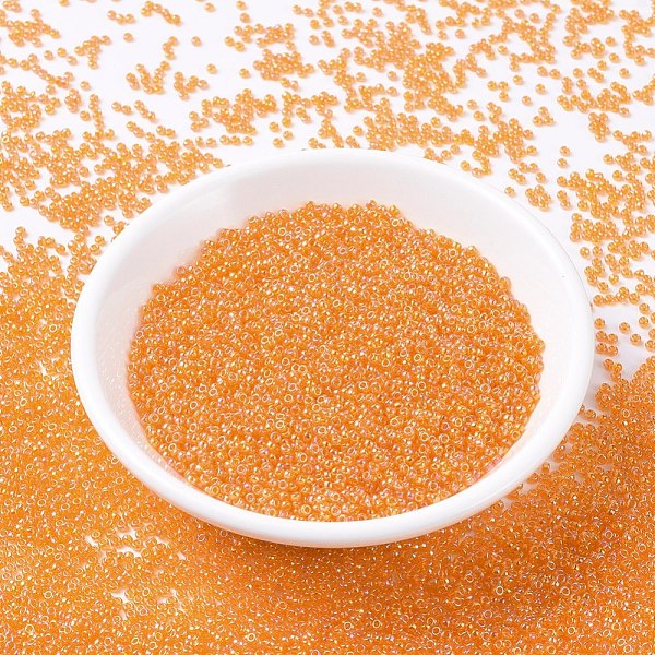 

PandaHall MIYUKI Round Rocailles Beads, Japanese Seed Beads, 11/0, (RR253) Transparent Orange AB, 2x1.3mm, Hole: 0.8mm, about 5500pcs/50g...