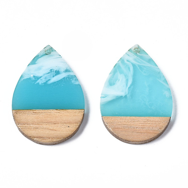 Transparent Resin & Walnut Wood Pendants