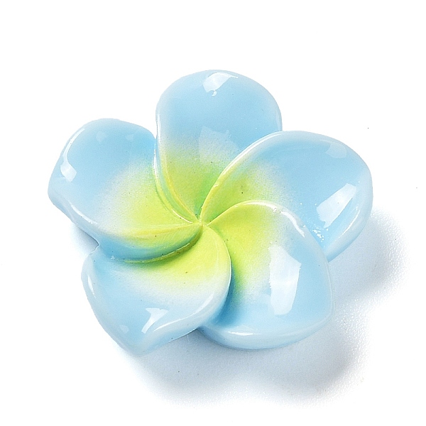 

PandaHall Opaque Resin Cabochons, Plumeria Flower, Light Sky Blue, 20x20.5x6.5mm Resin Flower