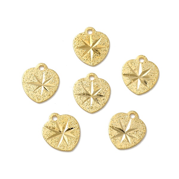 

PandaHall Textured Brass Charms, Cadmium Free & Lead Free, Heart Charm, Real 24K Gold Plated, 10x8.5x0.4mm, Hole: 1.2mm Brass Heart