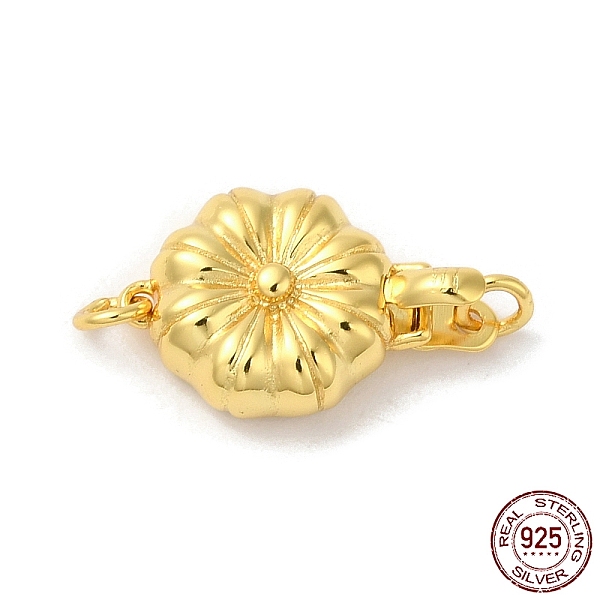 

PandaHall Rack Plating 925 Sterling Silver Box Clasps, 1-Strand, 1-Hole, Flower with 925 Stamp, Real 18K Gold Plated, 16x10x4mm, Hole: 1.5mm...