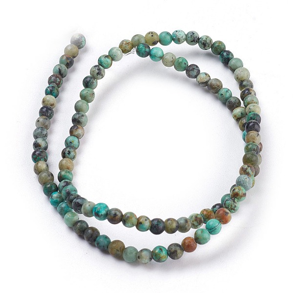 Brins De Perles Turquoises Africaines Naturelles (jaspe)