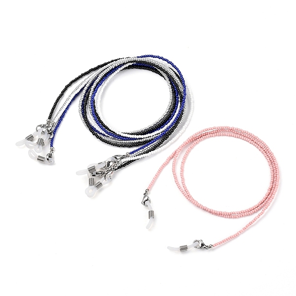 

PandaHall Eyeglasses Chains, Neck Strap for Eyeglasses, with Baking Paint Glass Seed Beads, 304 Stainless Steel Lobster Claw Clasps, Brass..., Multicolor