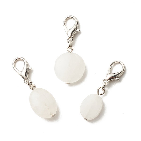 

PandaHall Natural Quartz Crystal Pendant Decorations, Lobster Clasp Charms, for Keychain, Purse, Backpack Ornament, Flat Round & Oval...