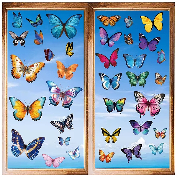 

PandaHall CRASPIRE 8 Sheets Butterfly Wall Stickers Flying Colorful Butterflies Window Decals PVC Waterproof Self Adhesive Clings Removable...
