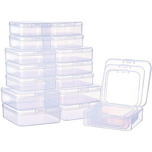 

PandaHall BENECREAT 27 PACK Mixed size Rectangle Mini Clear Plastic Bead Storage Containers Box Case with lid for Items,Pills,Herbs,Tiny...