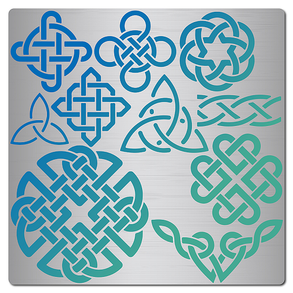 

PandaHall GORGECRAFT 6.3 Inch Celtic Knots Metal Stencil Chinese Knot Pattern Stainless Steel Cutting Stencil Template Journal Tool for...