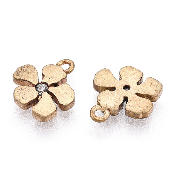 

PandaHall Brass Micro Pave Cubic Zirconia Charms, Nickel Free, Flower, Clear, Unplated, 10.5x9.5x1.5mm, Hole: 1mm Brass+Cubic Zirconia...