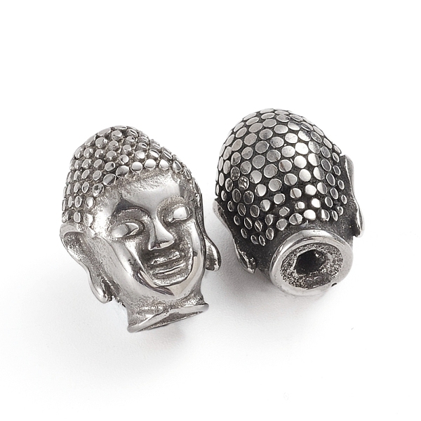 

PandaHall Buddhist 316 Surgical Stainless Steel Beads, Buddha Head, Antique Silver, 13.5x10x9.5mm, Hole: 1.8mm 316 Surgical Stainless Steel...