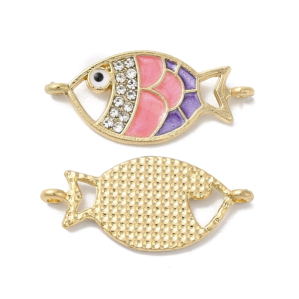 

PandaHall Alloy Enamel Links Connectors, with Crystal Rhinestone, Golden, Fish, Pink, 13.5x29.5x1.5mm, Hole: 1.5mm Alloy Rhinestone+Enamel...