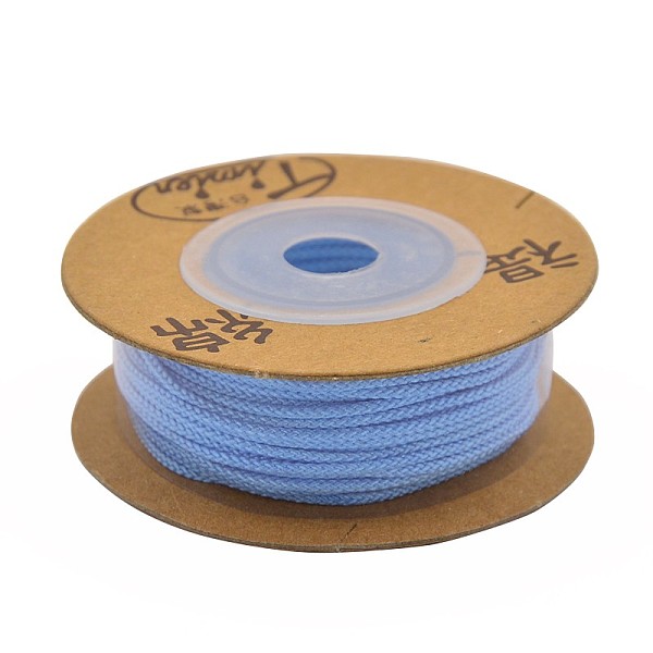

PandaHall Eco-Friendly Dyed Round Nylon Cotton String Threads Cords, Cornflower Blue, 1mm, 20yards/roll Nylon Blue