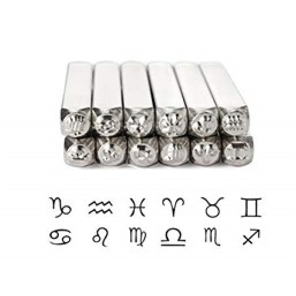 

PandaHall Iron Seal Stamps, Mixed Patterns, Platinum, 65.5x10mm, 12pcs/box Iron