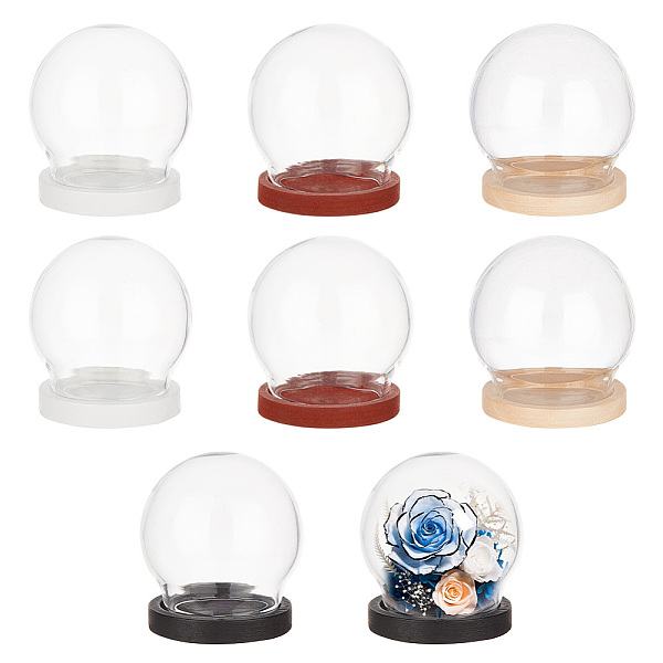 

PandaHall 8 Pcs Mini Glass Dome, 3.5cm in Diameter Round Glass Display Dome Glass Cloche Dome Clear Glass Display Dome Cover with 4 Colors..., Multicolor