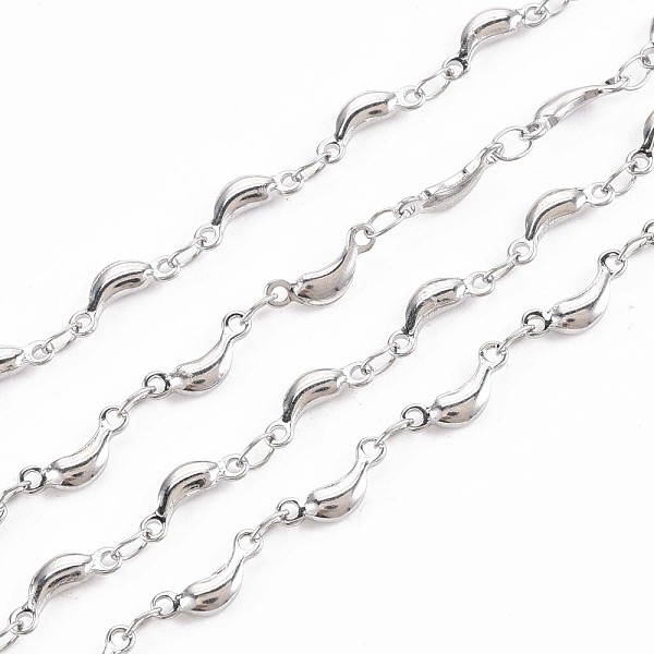

PandaHall 201 Stainless Steel Moon & Oval Link Chains, Soldered, Stainless Steel Color, 10x4x2mm, about 3.28 Feet(1m)/Strand 201 Stainless...