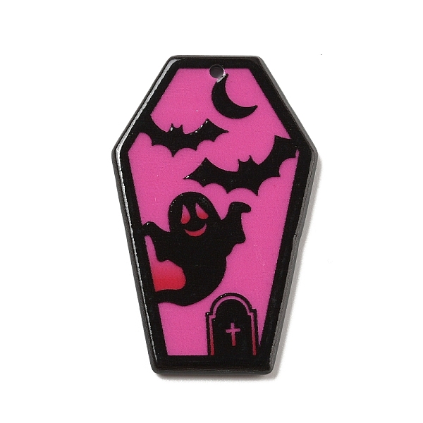 

PandaHall Halloween Acrylic Pendants, Polygon, Ghost, 42x26.5x2.5mm, Hole: 1.5mm Acrylic Ghost