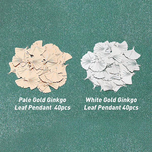 

PandaHall SUPERFINDINGS 80Pcs 2 Colors Brass Leaf Charms Ginkgo Leaf Pendants Jewelry Findings for Jewelry Making Bracelet Necklace Keychain...
