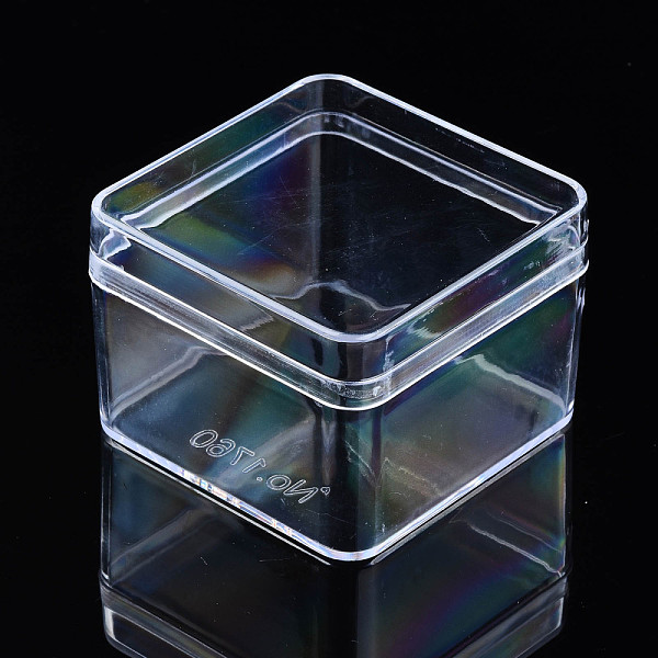 

PandaHall Polystyrene Plastic Bead Storage Containers, Square, Clear, 7x7x5cm Plastic Square Clear