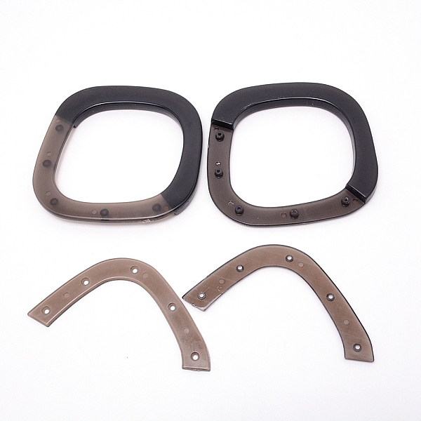 

PandaHall Plastic Bag Handles, for Bag Straps Replacement Accessories, Square, Coffee, 110x113.5x9mm, Inner Size: 83x80.5mm Plastic Brown