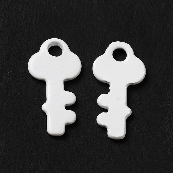

PandaHall Spray Painted 201 Stainless Steel Charms, Key Charm, White, 13x6.5x1mm, Hole: 1.5mm 201 Stainless Steel Key White