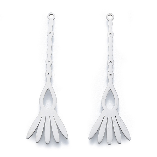 

PandaHall 201 Stainless Steel Pendants, Broom Charm, Stainless Steel Color, 49x14.5x1mm, Hole: 1.5mm 201 Stainless Steel Tool