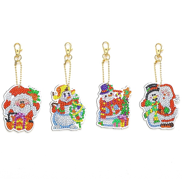 

PandaHall Christmas Theme DIY Diamond Painting Keychain Kit, Including Acrylic Board, Keychain Clasp, Bead Chain, Resin Rhinestones Bag...