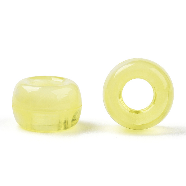 

PandaHall Acrylic Beads, Two Tone, Barrel, Champagne Yellow, 9x6mm, Hole: 3.7mm, about 1700pcs/500g Acrylic Barrel