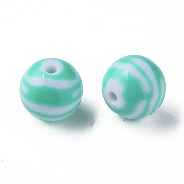 

PandaHall Opaque Striped Acrylic Beads, Round, Green, 19mm, Hole: 3mm, about 112pcs/500g Acrylic Round Green