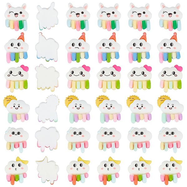 

PandaHall SUNNYCLUE 60Pcs 6 Styles Opaque Resin Cabochons, Mixed Cloud Shapes, Mixed Color, 18~21x15~18x6~7.5mm, 10pcs/style Resin Mixed..., Multicolor